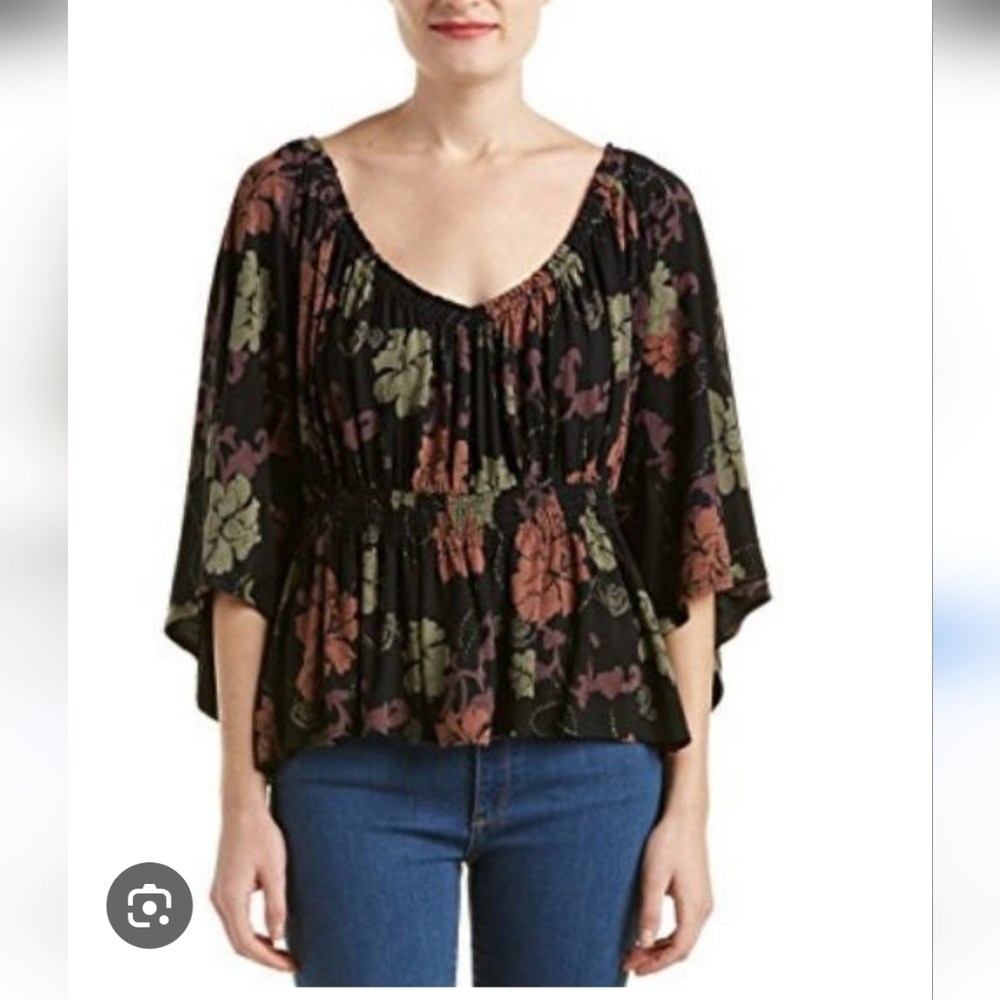 Free People Multicolor Floral Blouse - Picture 1 of 6